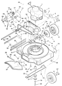 Mower Deck Assembly Diagram and Parts List for 22756X192A 1997 Briggs and Stratton Lawn Mower